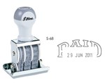 SHINY DIE PLATE DATE STAMP WITH ADJUSTABLE DATE PAID