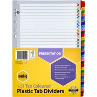 Manilla Dividers Brights Pastels and Whites