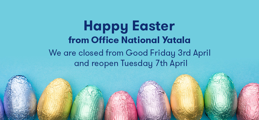 Happy Easter from Office National Yatala featuring Easter Eggs